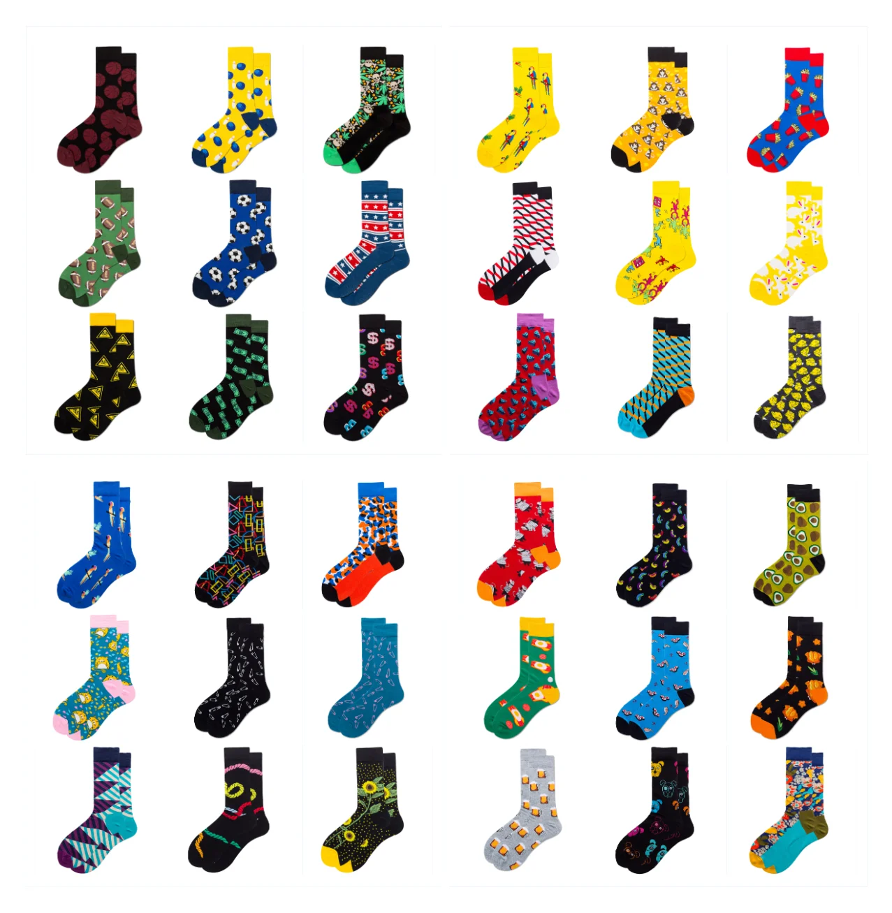 Customized Diversiform Colorful Design Printing Combed Cotton Unisex Happy Socks, Custom color 
Customized Diversiform Colorful Design Printing Combed Cotton Unisex Happy Socks, Custom color