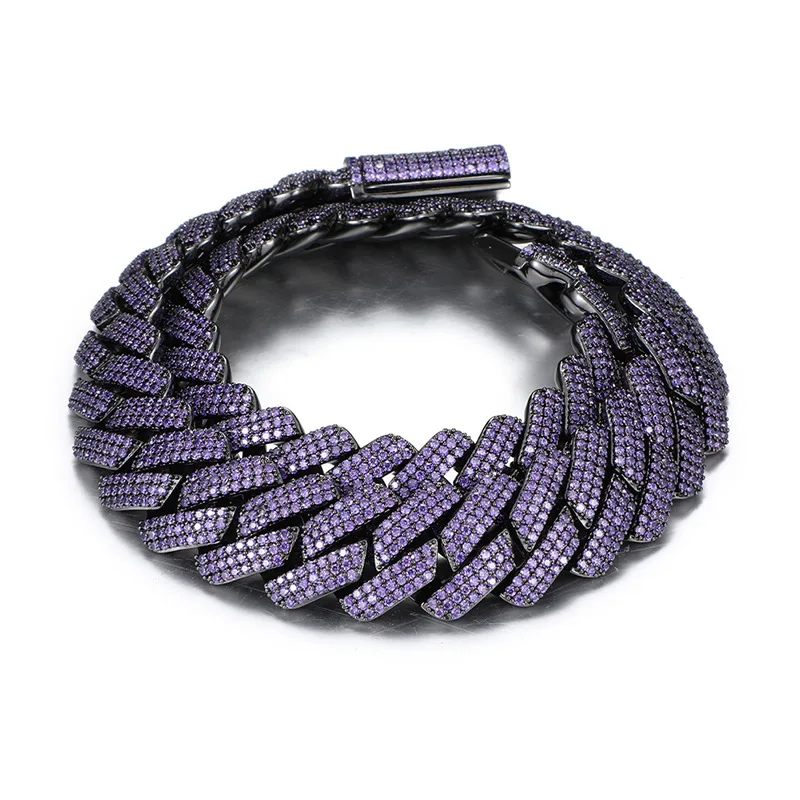 18mm prong ice out multicolor chunky cuban link chain bracelet men women purple bule cz
18mm prong ice out multicolor chunky cuban link chain bracelet men women purple bule cz