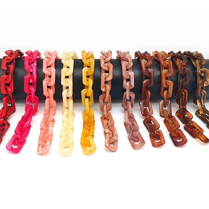 19 x 30 mm DIY Colorful Chunky Acrylic Resin Plastic Square Link Chain for Bag Strap Accessories Phone Case Holder, 28 colors in stock, can be customized
19 x 30 mm DIY Colorful Chunky Acrylic Resin Plastic Square Link Chain for Bag Strap Accessories Phone Case Holder, 28 colors in stock, can be customized