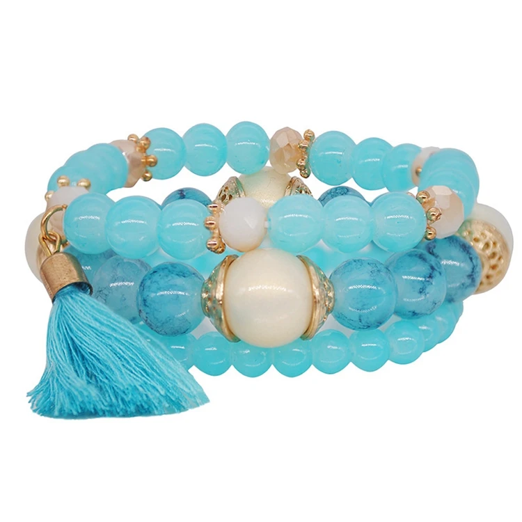 Bohemian Vintage Unisex Blue Multi-layer Fringe Crystal Beaded Tassel Bracelet Set Jewelry For Women, As the picture
Bohemian Vintage Unisex Blue Multi-layer Fringe Crystal Beaded Tassel Bracelet Set Jewelry For Women, As the picture