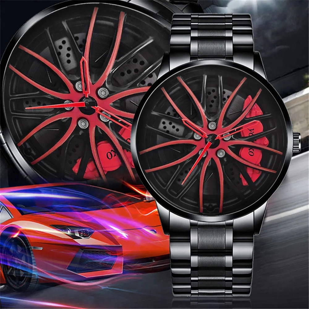Luxury Black Skeleton Watches Men Wrist 3D Design Steering Wheel Watch Sport Quartz Car Rim Watch
Luxury Black Skeleton Watches Men Wrist 3D Design Steering Wheel Watch Sport Quartz Car Rim Watch