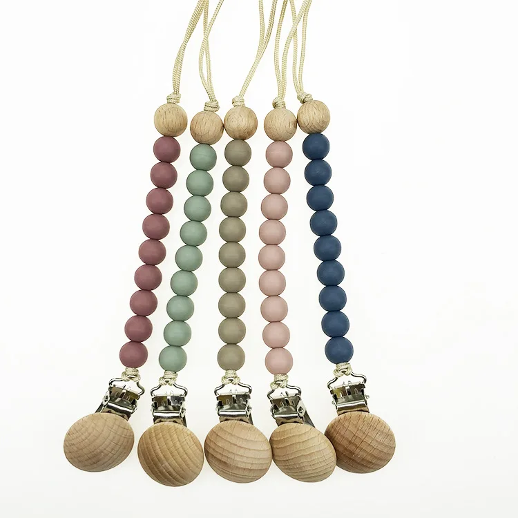 Wood Pacifier Clip Silicone Beads Dummy Clip Baby Pacifier Holders for Baby Product M436
Wood Pacifier Clip Silicone Beads Dummy Clip Baby Pacifier Holders for Baby Product M436