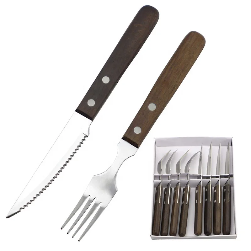 Custom Steak Knives Stainless Steel 4 inch Walnut Wood Handle 8PCS Steak Knife Set Cutlery Set, Brown
Custom Steak Knives Stainless Steel 4 inch Walnut Wood Handle 8PCS Steak Knife Set Cutlery Set, Brown