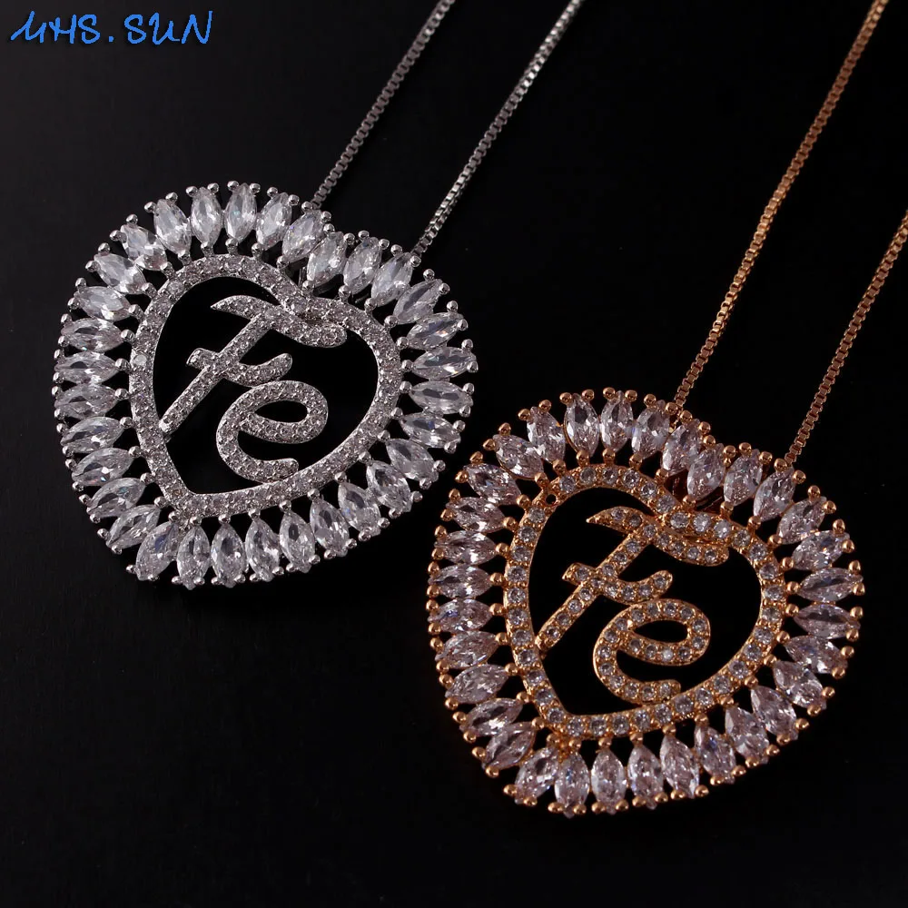 MHS.SUN Religious Style Zircon FE Heart Pendant Necklace Fashion Gold/Silver Chain Necklace Choker For Women Girls Gifts
MHS.SUN Religious Style Zircon FE Heart Pendant Necklace Fashion Gold/Silver Chain Necklace Choker For Women Girls Gifts