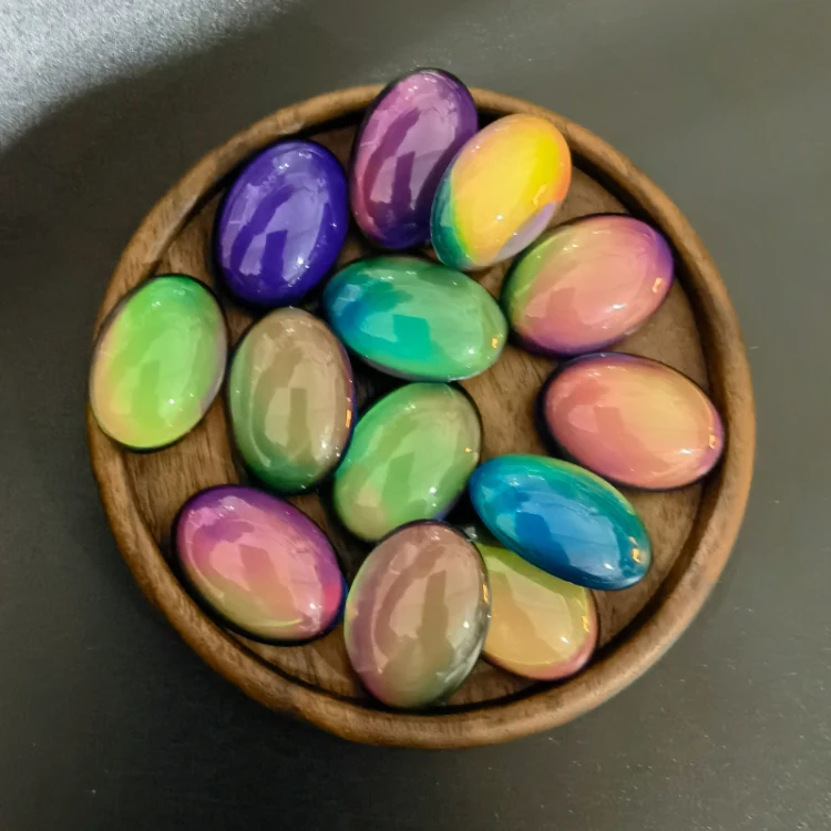 Mood Oval Stone Beads in Stock Magic Crystal, Lampwork & Glass for Jewelry Making MSST0009OV Customized Free Sample MOJO, 12colors change
Mood Oval Stone Beads in Stock Magic Crystal, Lampwork & Glass for Jewelry Making MSST0009OV Customized Free Sample MOJO, 12colors change