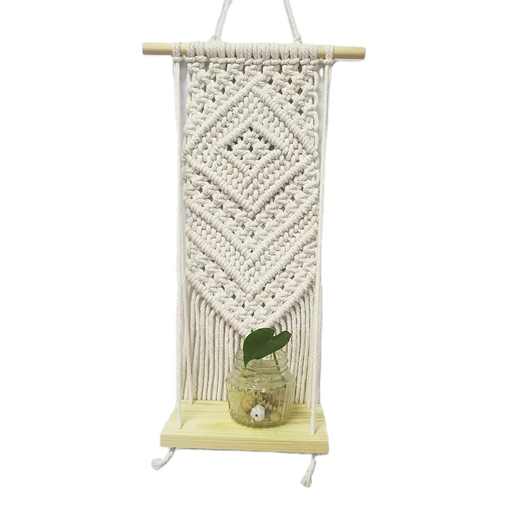 macrame wall hanging shelf handmade hanging shelf as tapestry decor, Customized color
macrame wall hanging shelf handmade hanging shelf as tapestry decor, Customized color