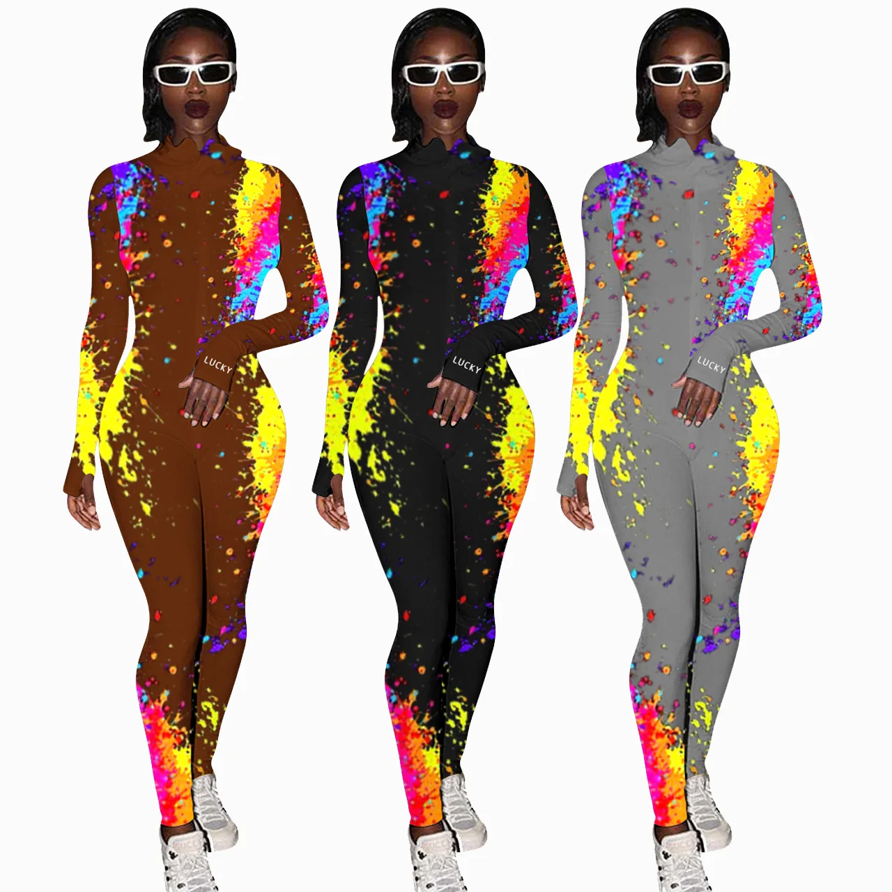 Wholesale Colorful Ribbed Ink Embroidered Letter jumpsuit One Piece Lucky Label Rompers Womens Jumpsuit
Wholesale Colorful Ribbed Ink Embroidered Letter jumpsuit One Piece Lucky Label Rompers Womens Jumpsuit