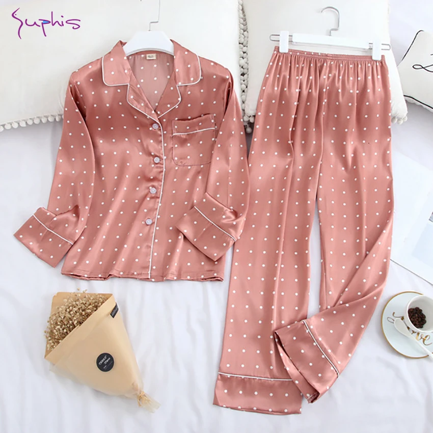 SUPHIS Autumn Ice Silk Long Sleeve Trousers Suit Long Sleeve Pajamas Printing Fashion Pyjamas Set
SUPHIS Autumn Ice Silk Long Sleeve Trousers Suit Long Sleeve Pajamas Printing Fashion Pyjamas Set