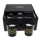 Luxury customized logo natural soy wax scented candle travel glass candle set for gifts