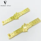 Light gold color metal logo zinc alloy label for leather bags