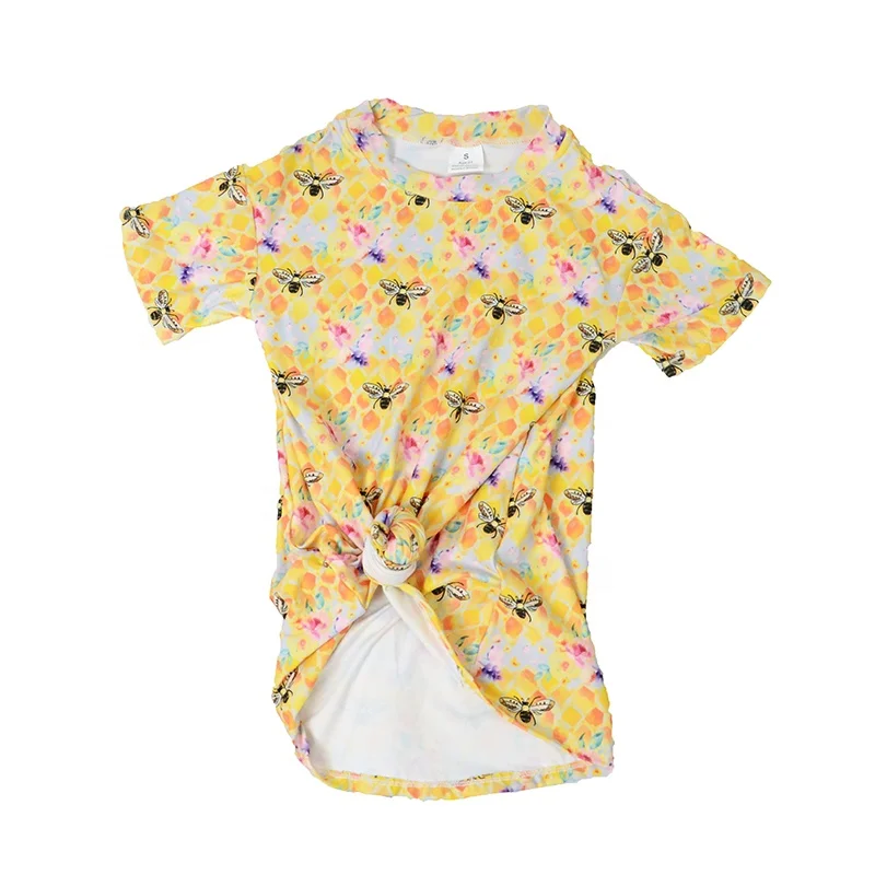 Girls cute long T-shirt dress bee printed short-sleeved summer children's skirt tollder kids clothing, Customized
Girls cute long T-shirt dress bee printed short-sleeved summer children's skirt tollder kids clothing, Customized