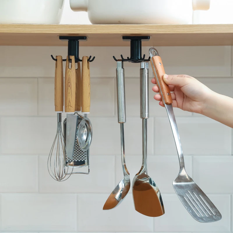Rotated Kitchen Hooks Punch-free Under Shelf Rotate Hook Creativity Holder Hang Kitchen Cabinet Storage Rack Organizer Rack, Grey,pink,black
Rotated Kitchen Hooks Punch-free Under Shelf Rotate Hook Creativity Holder Hang Kitchen Cabinet Storage Rack Organizer Rack, Grey,pink,black