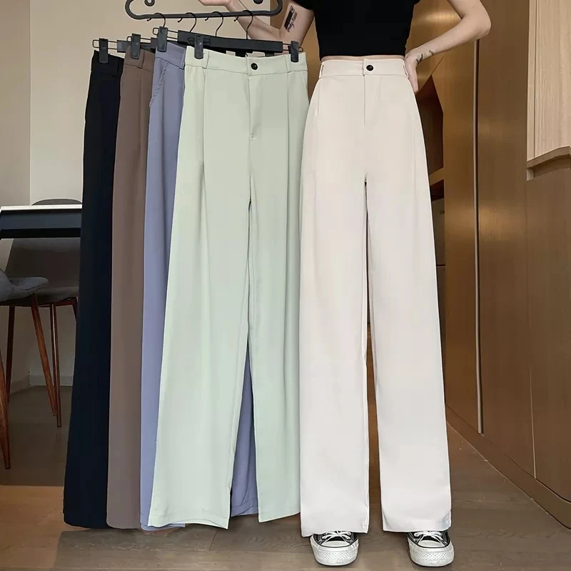 PT418 Women Loose High Waist Wide Leg Pants Spring Autumn Casual Straight Suits Pant Female Solid Plus Size 4XL Long Trousers
PT418 Women Loose High Waist Wide Leg Pants Spring Autumn Casual Straight Suits Pant Female Solid Plus Size 4XL Long Trousers