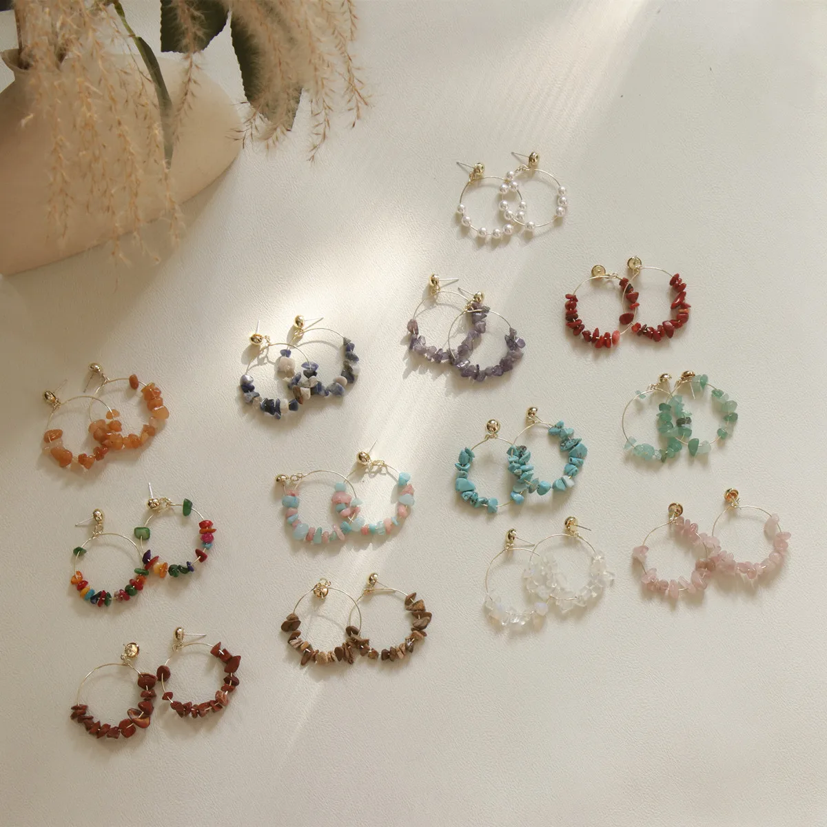 Juhu Colorful Beaded Earrings ear hoop High Quality Colorful Natural Stone Jewelry For Women Wholesale, Gold
Juhu Colorful Beaded Earrings ear hoop High Quality Colorful Natural Stone Jewelry For Women Wholesale, Gold