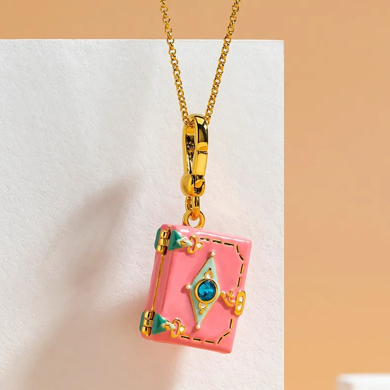 New Arrival Trending Necklace Brass Enamel Custom Book Locket Necklace Vintage Pink Album Pendant Necklace For Women
New Arrival Trending Necklace Brass Enamel Custom Book Locket Necklace Vintage Pink Album Pendant Necklace For Women