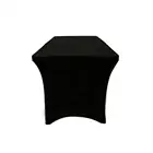 Stretch Spandex Open Back 6 ft Rectangular Table Cover Black