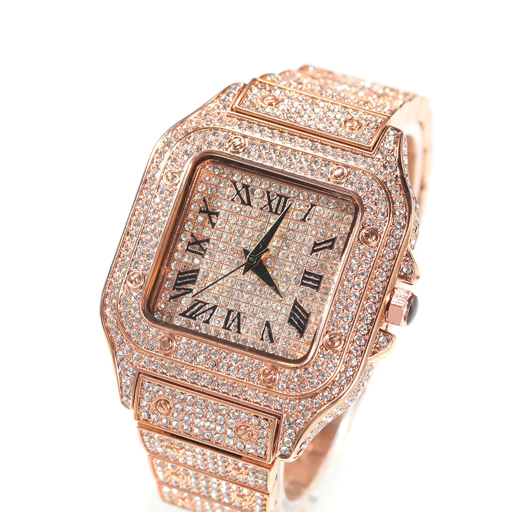 Jitiken jewelry wholesale Hiphop Roman scale quartz watch fashion full diamond square dial Watch for men women
Jitiken jewelry wholesale Hiphop Roman scale quartz watch fashion full diamond square dial Watch for men women