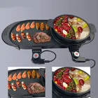 Hot pot electric grill with hot pot electric pan bbq grill