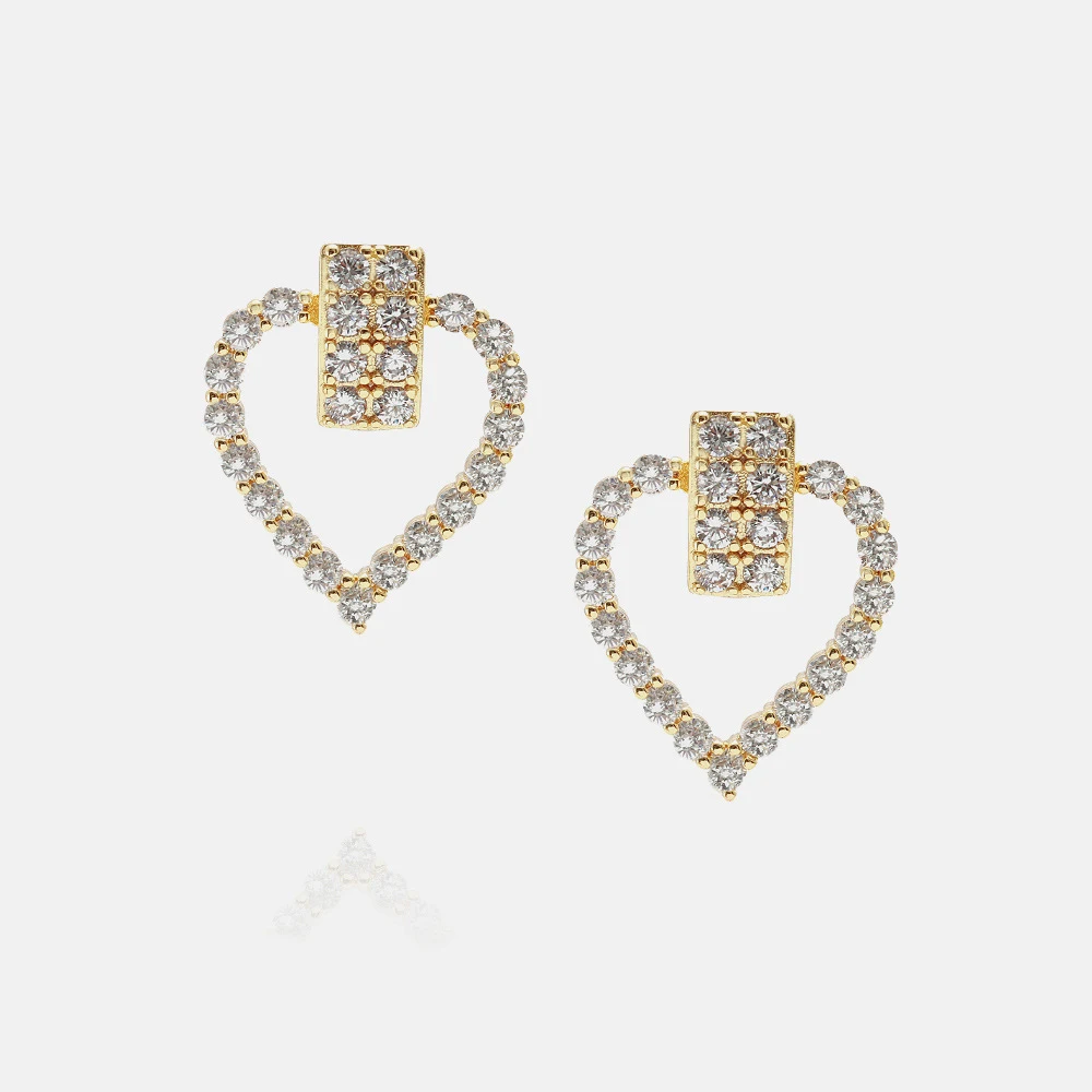 Fashion jewelry High Quality Heart Stud Earrings Gold Plated CZ Earrings Studs for girls
Fashion jewelry High Quality Heart Stud Earrings Gold Plated CZ Earrings Studs for girls