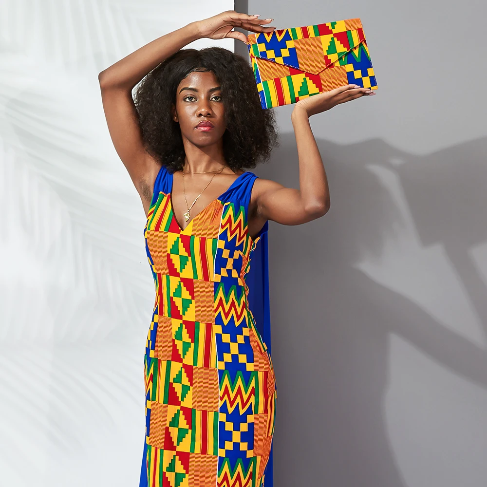 Brand Design African Print Envelope Bag Metal Chain Fashion Daily Wax Fabric Handbag, As pictures
Brand Design African Print Envelope Bag Metal Chain Fashion Daily Wax Fabric Handbag, As pictures