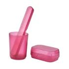 Plastic Holder Carry Case Toothbrush Tube Soap Box Cup And Toothbrush Box Set Bathroom cleaning suit