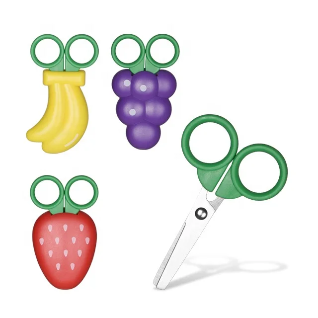 Portable Snap Head Children Shear Multi-fonction Handwork Children Scissors With Fruit Sheath