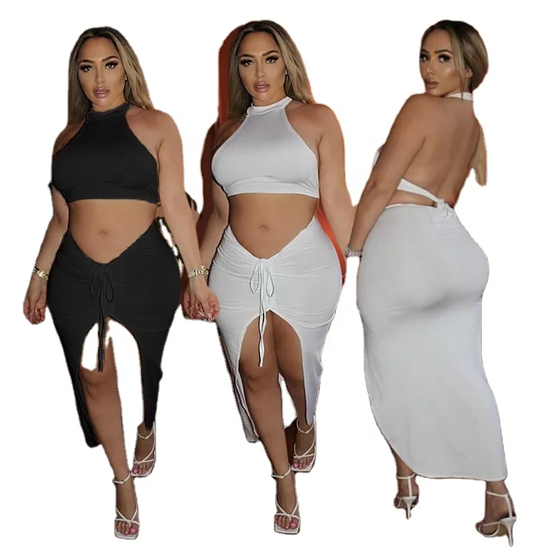 Summer Sleeveless Drawstring Tight Length Skirt Suit Sexy Split Plus Size 4XL Two Piece Skirt Set
Summer Sleeveless Drawstring Tight Length Skirt Suit Sexy Split Plus Size 4XL Two Piece Skirt Set