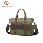 Fashion Leather Canvas Laptop Shoulder Messenger Sling Bags For Men