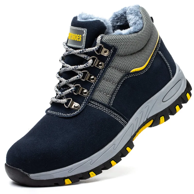 Winter plus velvet steel toe steel toe puncture-proof and warm safety shoes for industrial work plus velvet boots mid-cut, Blue or black
Winter plus velvet steel toe steel toe puncture-proof and warm safety shoes for industrial work plus velvet boots mid-cut, Blue or black