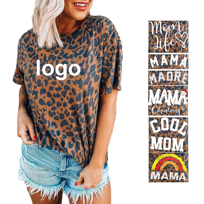 Summer Women's Casual Shirts Leopard Print Tops Short Sleeve Custom Women Loose Tshirt, Customized color
Summer Women's Casual Shirts Leopard Print Tops Short Sleeve Custom Women Loose Tshirt, Customized color
