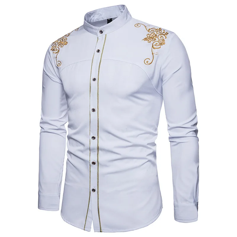 Men's Fashion Shirt Men's Wear European and American Court Embroidery Youth Leisure Long Sleeve Men's Shirt
Men's Fashion Shirt Men's Wear European and American Court Embroidery Youth Leisure Long Sleeve Men's Shirt