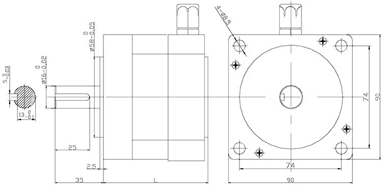 BMM787M Customizable 12V 24V 36V 48V 50W Up to 800W DC Brushless Motor, BLDC Motor