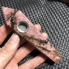 Wholesale Hand-carved Beautiful Gems Natural Quartz Crystal Rose Smoke Pipe Healing Pipe