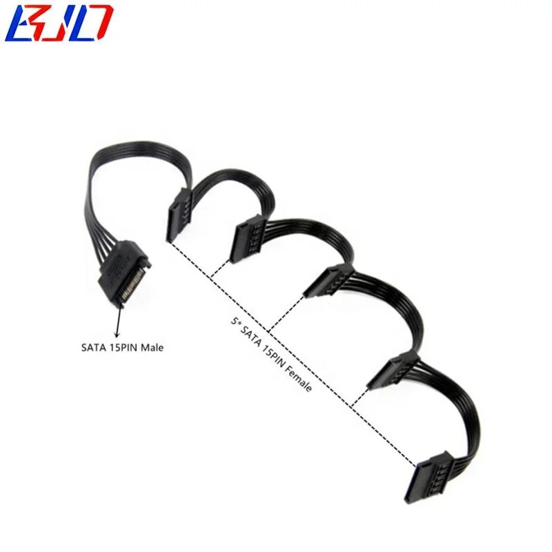 SATA 15Pin Male to 5 Ports SATA 15Pin Female Hard Disk Drive Power Supply Splitter Cable 18AWG 60cm, As shown in picture
SATA 15Pin Male to 5 Ports SATA 15Pin Female Hard Disk Drive Power Supply Splitter Cable 18AWG 60cm, As shown in picture