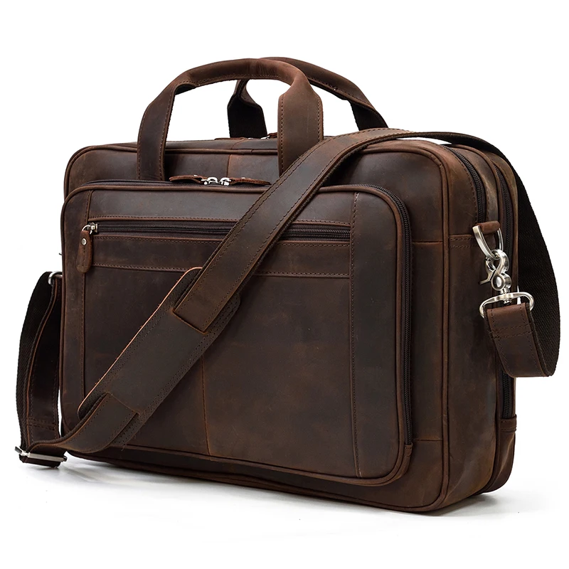 Luufan Men Crazy Horse Leather Briefcase Vintage Large 16" Laptop Genuine Leather Business Bag 2 Big compartment Shoulder bags
Luufan Men Crazy Horse Leather Briefcase Vintage Large 16" Laptop Genuine Leather Business Bag 2 Big compartment Shoulder bags