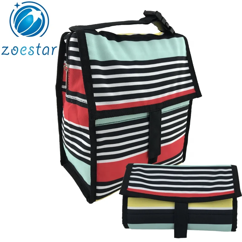 Foldable One Compartment Insulated Lunch Tote Bag Portable Lunch Food Sandwich Holder Cooler Bag