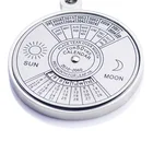 Round shape 50 years calendar spinning metal keychain