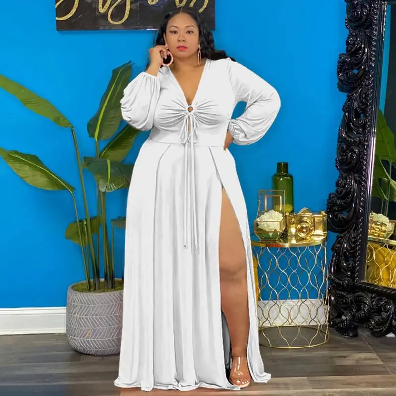 2021 Chenyu Fall Women Clothing Dress Solid Color V Neck Bifurcation Plus Size Dress For Woman Maxi Dresses Women Wholesale, As shown
2021 Chenyu Fall Women Clothing Dress Solid Color V Neck Bifurcation Plus Size Dress For Woman Maxi Dresses Women Wholesale, As shown