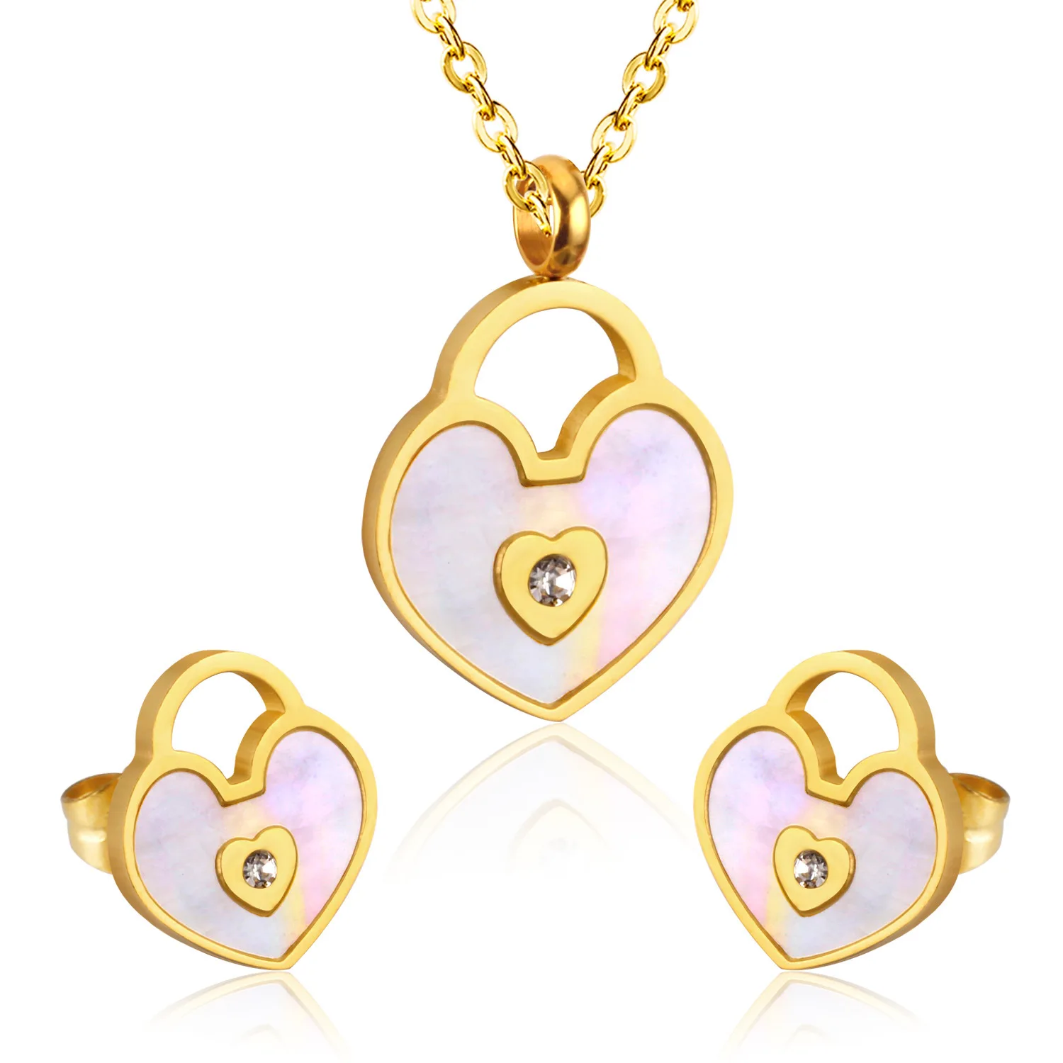 personalized women's stainless steel heart-shaped pendant necklace earrings moissanite jewelery jewelry set
personalized women's stainless steel heart-shaped pendant necklace earrings moissanite jewelery jewelry set