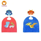 Wholesale Double Layer Dinosaur Costume Kids Mask Capes