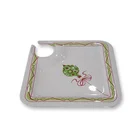 Wholesale Printing Square Melamine Cocktail dinner plates with wine cup holder