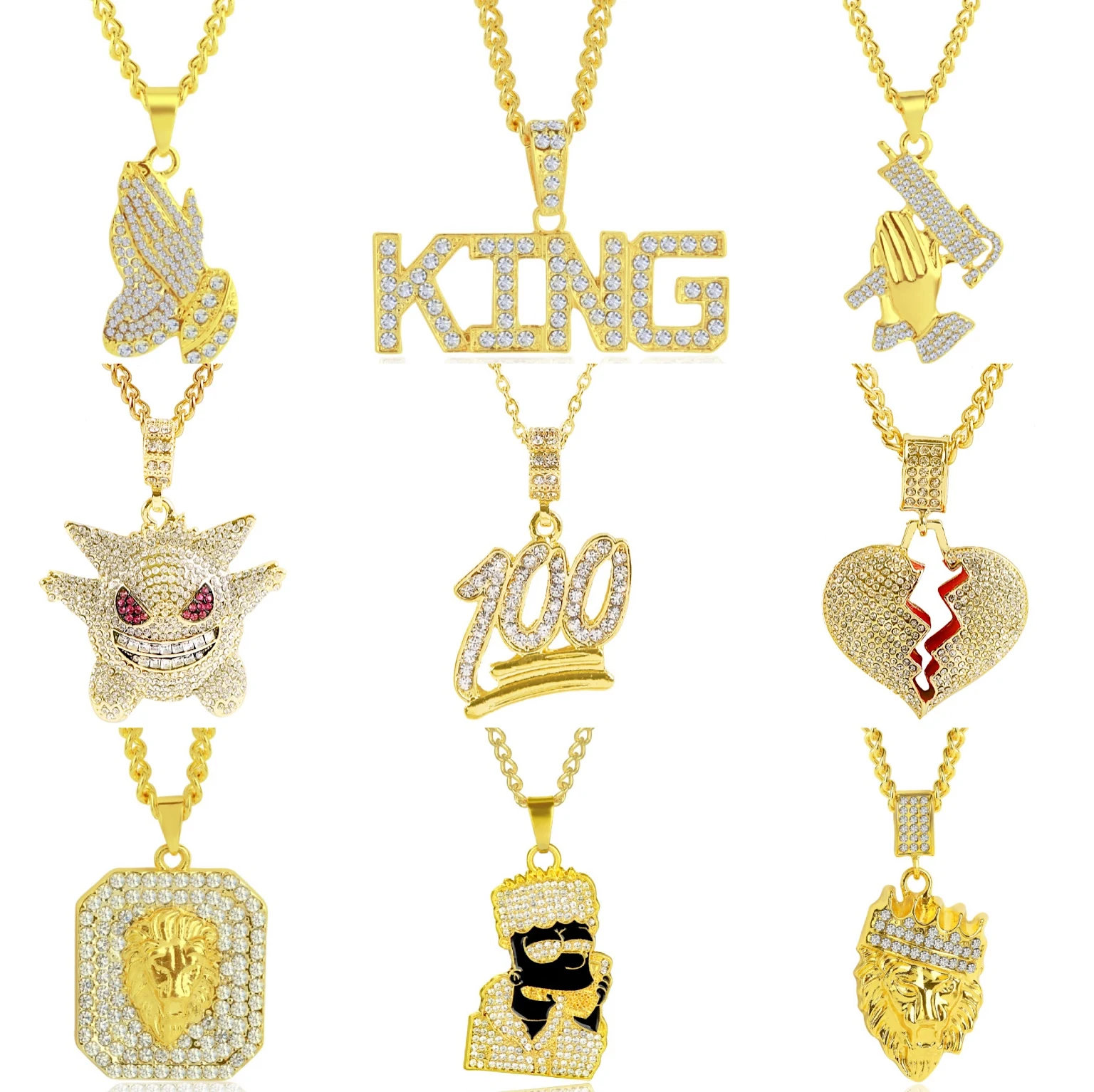 European and American Fashion trend hip-hop men necklace neutral necklace Gold Color Jewelry wholesale
European and American Fashion trend hip-hop men necklace neutral necklace Gold Color Jewelry wholesale