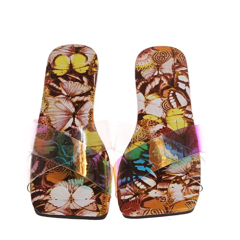 2021 summer new flat-bottomed color slippers, large size transparent cross-print slippers
2021 summer new flat-bottomed color slippers, large size transparent cross-print slippers