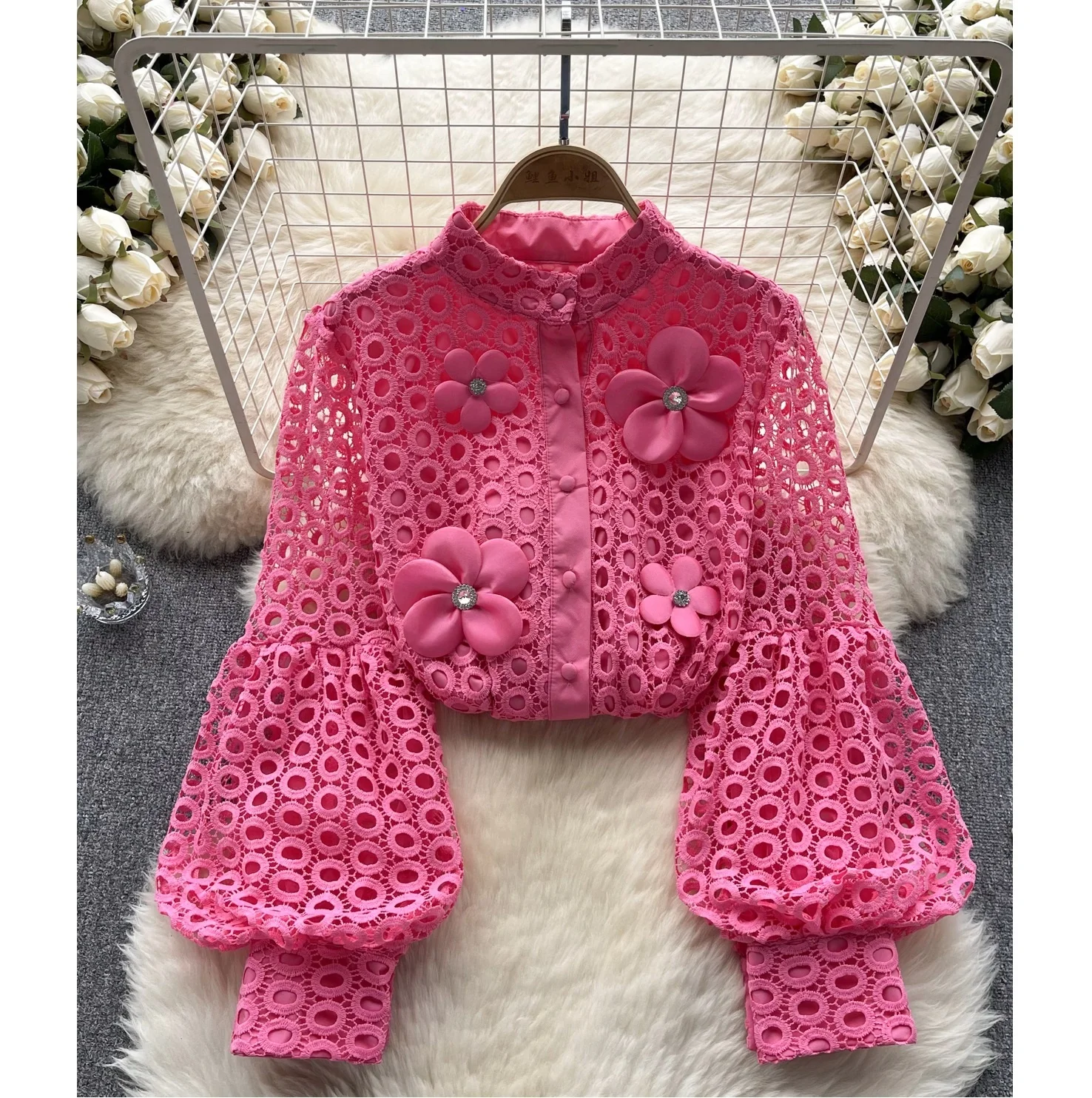 Lace Blouse Women 2024 New Spring French Bubble Sleeve Floral Peplum Long Sleeve Tops
Lace Blouse Women 2024 New Spring French Bubble Sleeve Floral Peplum Long Sleeve Tops