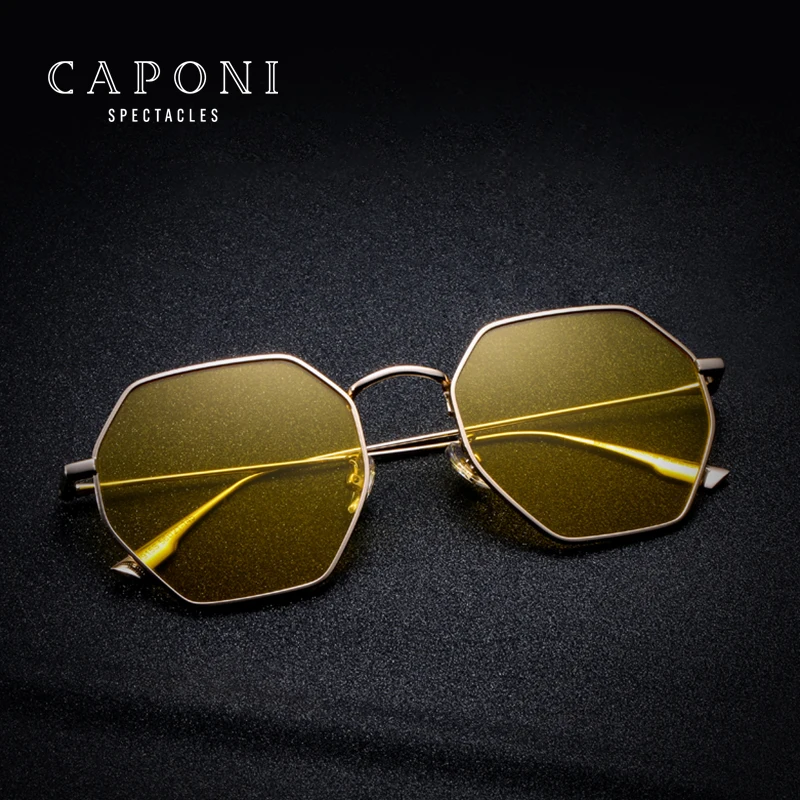 CAPONI CE Women Fashion Polygon Polarized Discoloration Sun Glasses Simple Alloy Frame Night Vision Photochromic Sunglasses
CAPONI CE Women Fashion Polygon Polarized Discoloration Sun Glasses Simple Alloy Frame Night Vision Photochromic Sunglasses