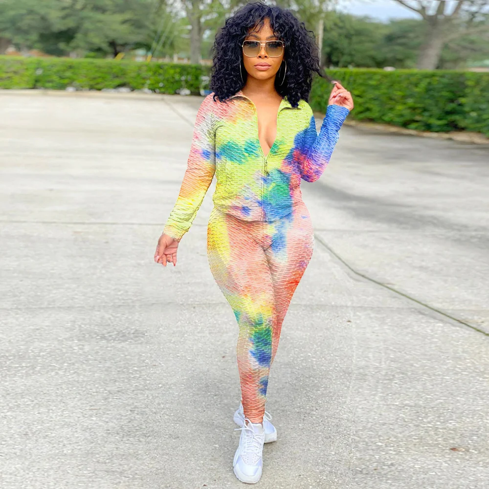 2Pc Tight-Fitting Sports Suit Casual Women Ink Tie-Dye Print Tracksuit Long Sleeve Stand-up Collar Zipper Tops+Pants Sports Set
2Pc Tight-Fitting Sports Suit Casual Women Ink Tie-Dye Print Tracksuit Long Sleeve Stand-up Collar Zipper Tops+Pants Sports Set