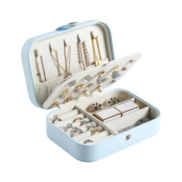 Jewelry Box Mini Leather Double Layer Organizer Storage For Earring Necklace Ring Holder Display Jewellery Travel Case, White/pink/black, etc
Jewelry Box Mini Leather Double Layer Organizer Storage For Earring Necklace Ring Holder Display Jewellery Travel Case, White/pink/black, etc