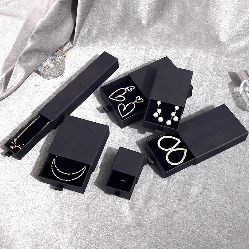 High Quality Elegant Ready-made Black Paper Jewelry Boxes for Necklace Earrings Rings Custom Logo Jewelry Package, White, black, pink
High Quality Elegant Ready-made Black Paper Jewelry Boxes for Necklace Earrings Rings Custom Logo Jewelry Package, White, black, pink