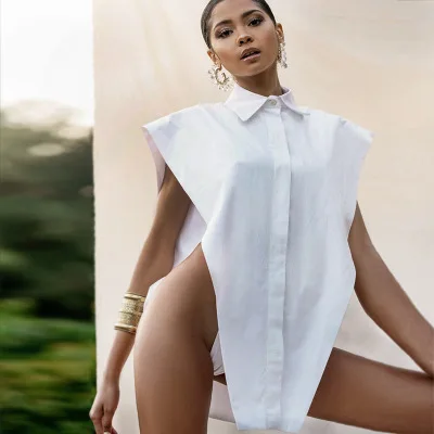 Sexy Party Shirt For Women Lapel Sleevelesss Hollow Out Loose Oversized Novelty Top Shirts Female 2021 Summer New Coldker, As shown
Sexy Party Shirt For Women Lapel Sleevelesss Hollow Out Loose Oversized Novelty Top Shirts Female 2021 Summer New Coldker, As shown
