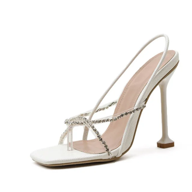XQM Fashion Square Toe Flip Flops Rhinestone Stiletto High Heel Plus Size Women's Sandals
XQM Fashion Square Toe Flip Flops Rhinestone Stiletto High Heel Plus Size Women's Sandals